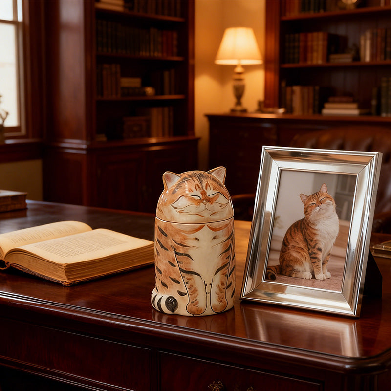 Personalized Cat Urn with Semi-spherical cover, with Name or without Name. Special Memory. Multipurpose Box.
