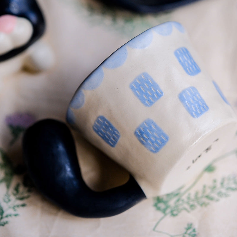 🐱 Handmade Ceramic Cat Tableware Set 🐾 – Cute Kawaii Cat Mug, Mini Cup & Teapot | Artisan Ceramic Dinnerware