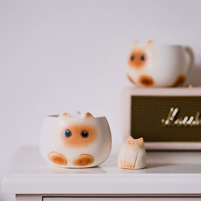🐾 Artisan Handmade Ceramic Pet Cat Mug 🐱 – Minimalist Handcrafted Coffee Cup for Cat Lovers
