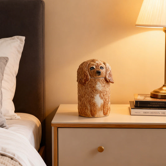 Handcrafted Dog Memorial Urn – Personalized Ceramic Ashes Keepsake