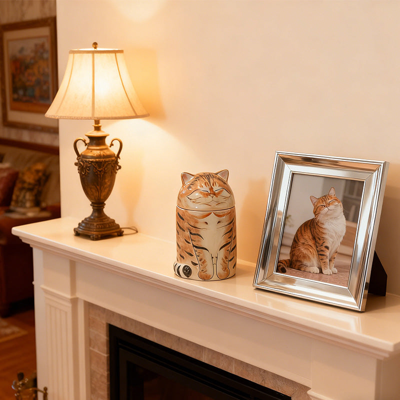 Personalized Cat Urn with Semi-spherical cover, with Name or without Name. Special Memory. Multipurpose Box.