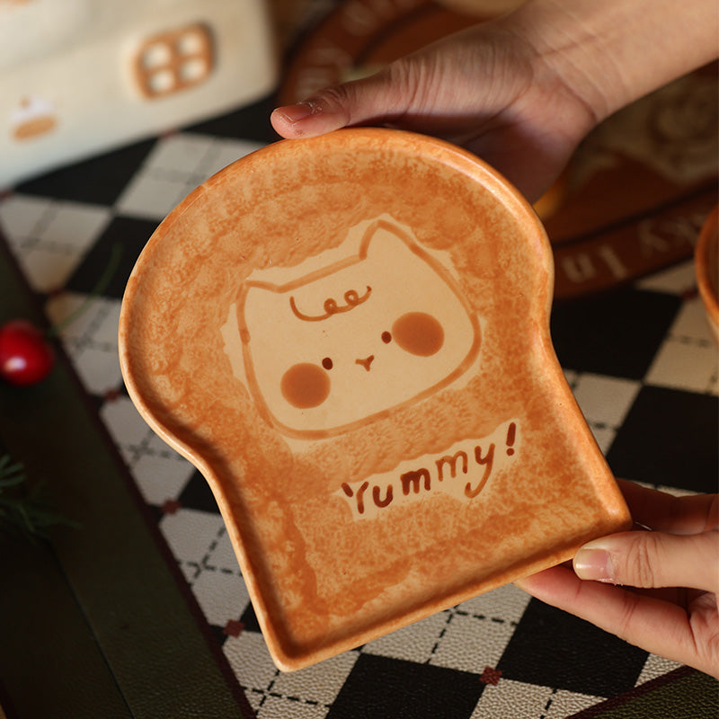 Kawaii Bread House Tissue Box 🍞🦊 | Cute Toast-Shaped Ceramic Tissue Holder with Little Animal Figurine | Cozy Home Decor