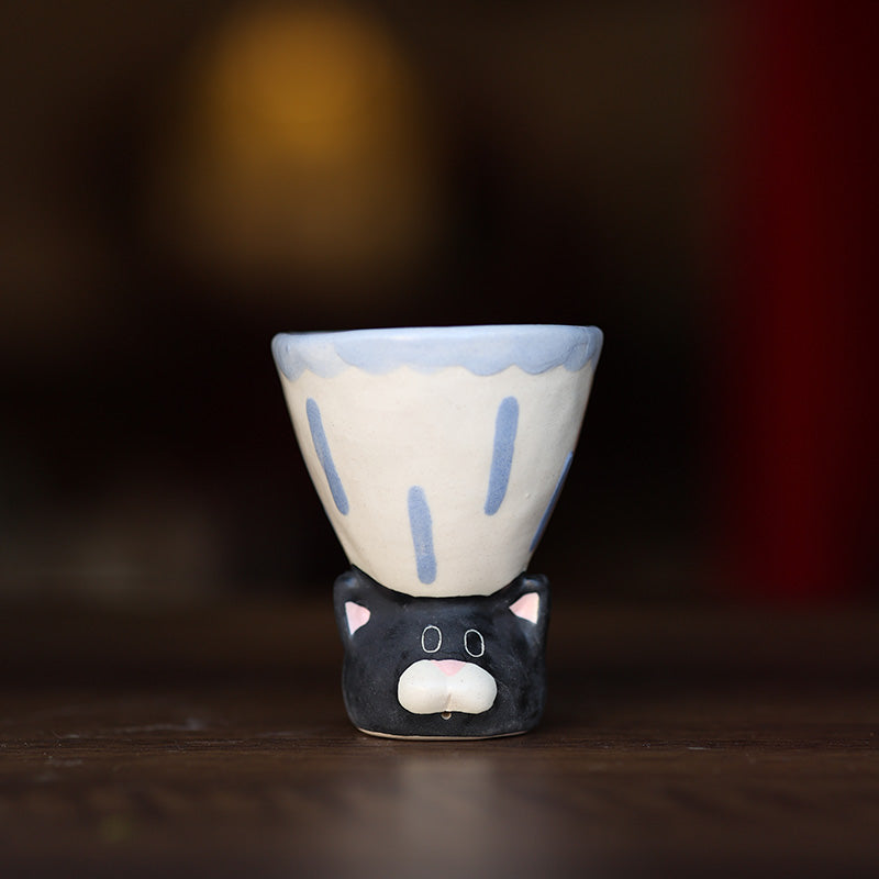 🐱 Handmade Ceramic Cat Tableware Set 🐾 – Cute Kawaii Cat Mug, Mini Cup & Teapot | Artisan Ceramic Dinnerware
