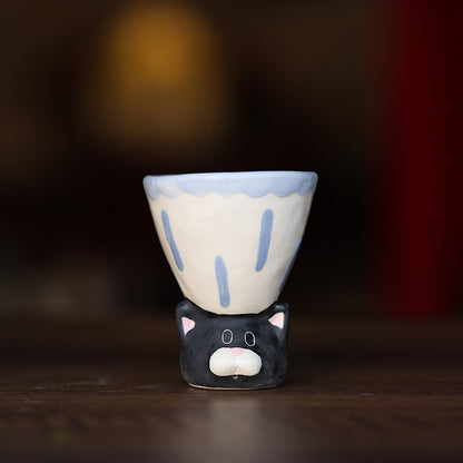 🐱 Handmade Ceramic Cat Tableware Set 🐾 – Cute Kawaii Cat Mug, Mini Cup & Teapot | Artisan Ceramic Dinnerware