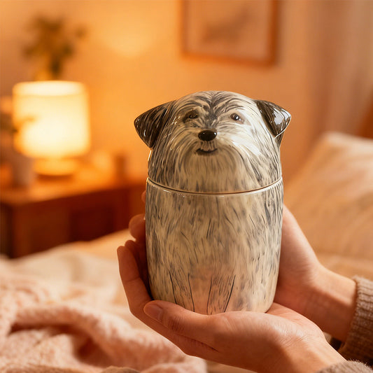 Custom Ceramic Pet Urn – Personalized Dog Ashes Memorial Jar | Handcrafted Keepsake Urn