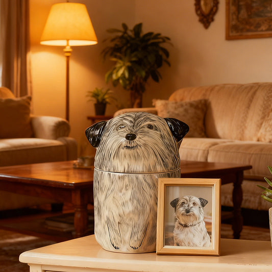 Custom Ceramic Pet Urn – Personalized Dog Ashes Memorial Jar | Handcrafted Keepsake Urn