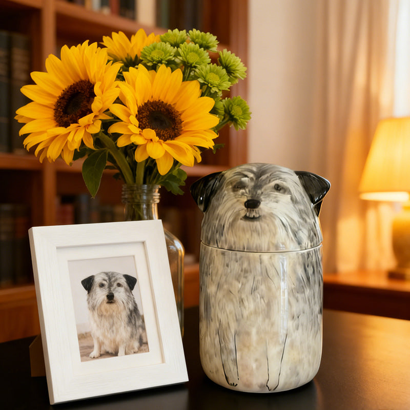 Custom Ceramic Pet Urn – Personalized Dog Ashes Memorial Jar | Handcrafted Keepsake Urn