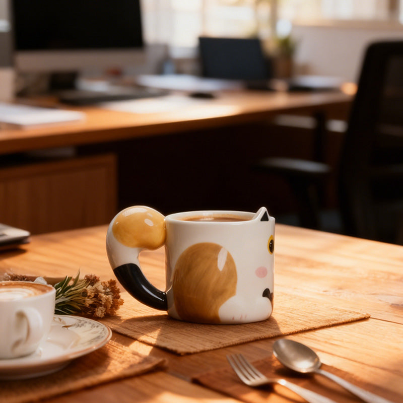 Hand-Painted Dog-Shaped Coffee Mug | Personalized Custom Pet Portrait Cup