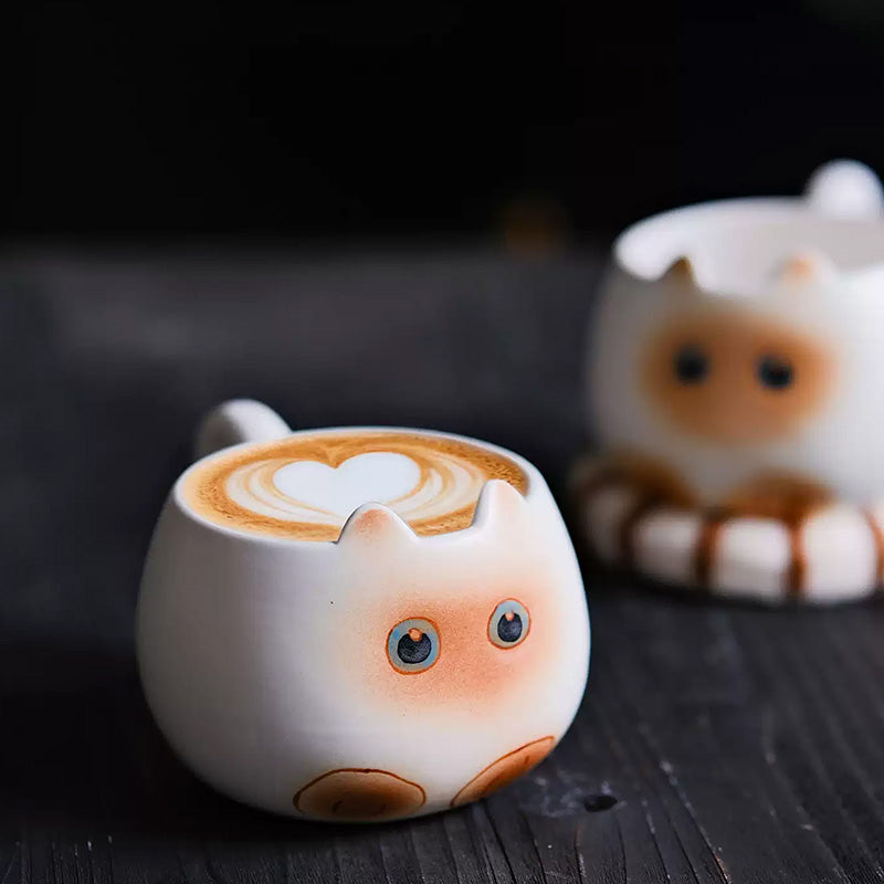 🐾 Artisan Handmade Ceramic Pet Cat Mug 🐱 – Minimalist Handcrafted Coffee Cup for Cat Lovers