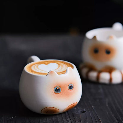 🐾 Artisan Handmade Ceramic Pet Cat Mug 🐱 – Minimalist Handcrafted Coffee Cup for Cat Lovers