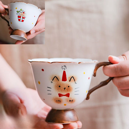 🐾 Artisan Handmade Ceramic Pet Cat Mug 🐱 – Minimalist Handcrafted Coffee Cup for Cat Lovers
