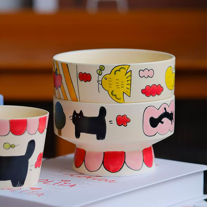 🐾 Handmade Ceramic Cat Bowl 🐱 – Eco-Friendly & Safe Pet Dish