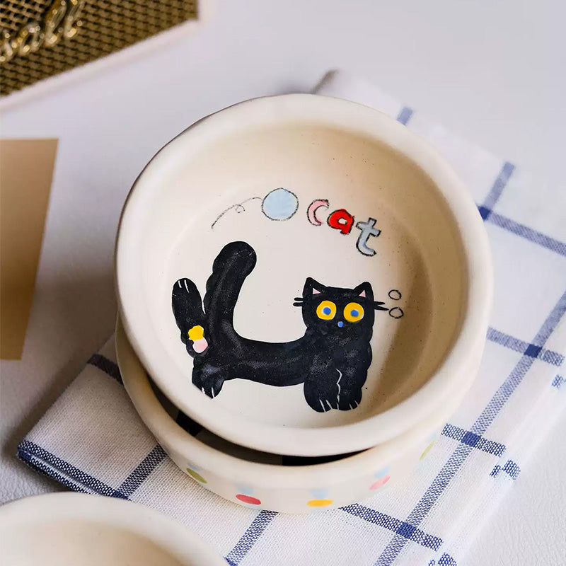 🐾 Handmade Ceramic Cat Bowl 🐱 – Eco-Friendly & Safe Pet Dish