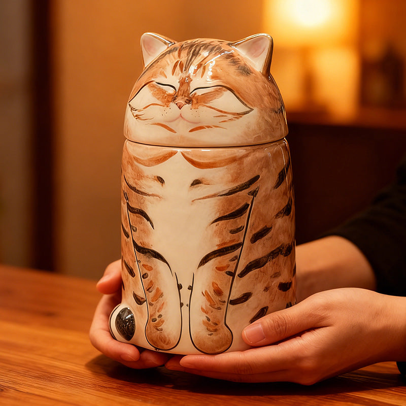 Personalized Cat Urn with Semi-spherical cover, with Name or without Name. Special Memory. Multipurpose Box.