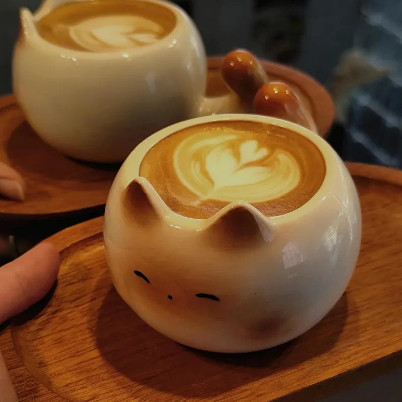 🐾 Artisan Handmade Ceramic Pet Cat Mug 🐱 – Minimalist Handcrafted Coffee Cup for Cat Lovers